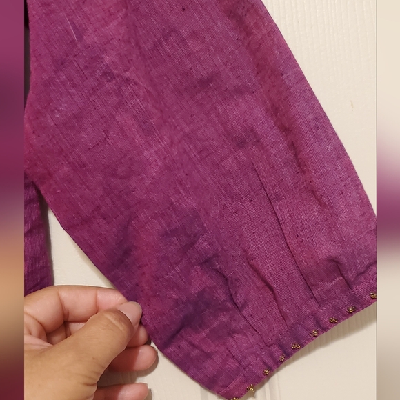 NOVICA Handcrafted Beaded and Block Peint Tunic Blouse 100% cotton - Picture 7 of 11